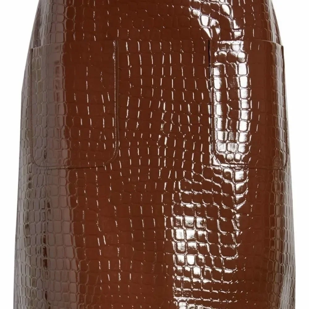 HALOGEN x Atlantic-Pacific Croc Embossed Skirt